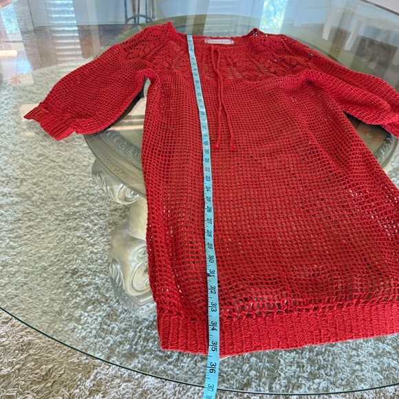 Anthropologie Korovilas Isabel Crochet Dress Small Nude Lined Boho Beachy - Picture 14 of 15